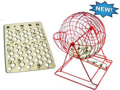 Red Professional Bingo Cage Set