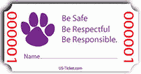 Paw Print Roll Ticket