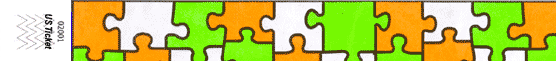 Green and Orange Puzzle Piece Tyvek Wristband