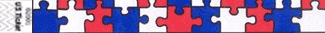 Red White and Blue Puzzle Piece Tyvek Wristband