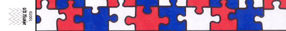 Red White and Blue Puzzle Piece Tyvek Wristband