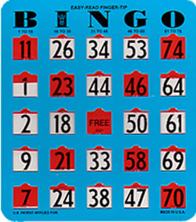 Easy-Read Finger-Tip Bingo Slide Card