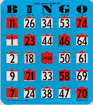 Easy-Read Finger-Tip Bingo Slide Card
