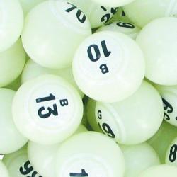 White Double Number Bingo Balls