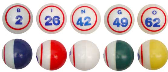 DELUXE 5 Color Single Number Bingo Balls