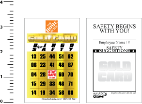 Home Depot Wallet Size SAFETY Program GOLD Card