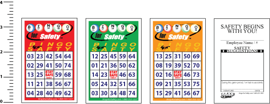Wallet Size SAFETY Bingo Sheets