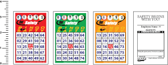 Wallet Size SAFETY Bingo Sheets