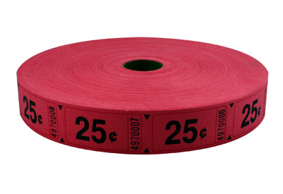 Standard 25 Cent Roll Tickets