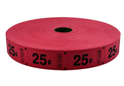 Standard 25 Cent Roll Tickets