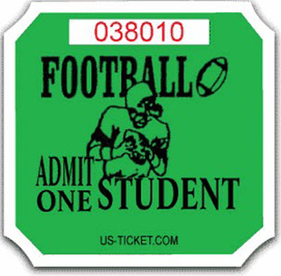 Premium Student Football Roll Ticket