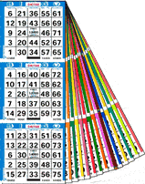 Bingo Paper Game Cards 5 sheets 100 books of 5 sheets 3 cards 